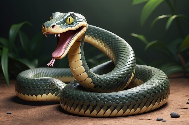 El dibujo animado de la serpiente cobra