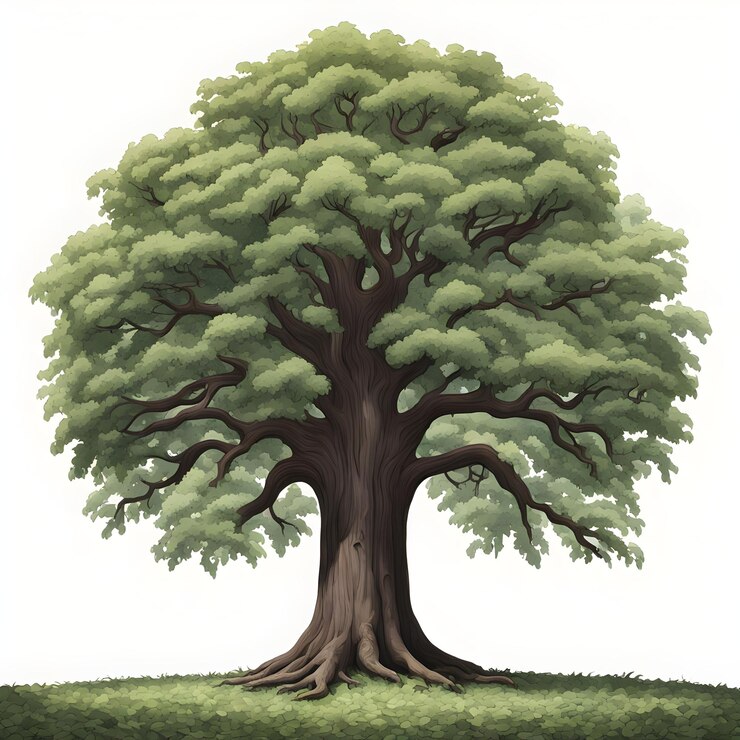 un dibujo de un árbol con un dibujado de un árbol
