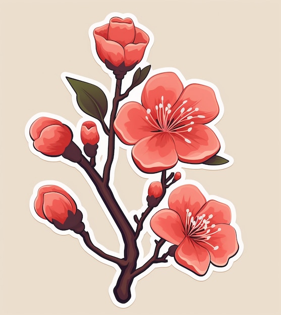 un dibujo de un árbol con flores y la palabra hibisco