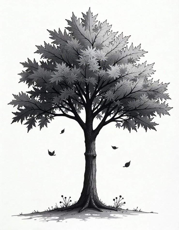 Foto un dibujo de un árbol con la palabra árbol en él