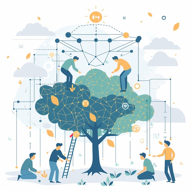 un dibujo de un árbol con la palabra l en él