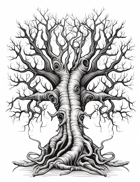 Un dibujo de un árbol con las palabras "árbol de la vida" en él