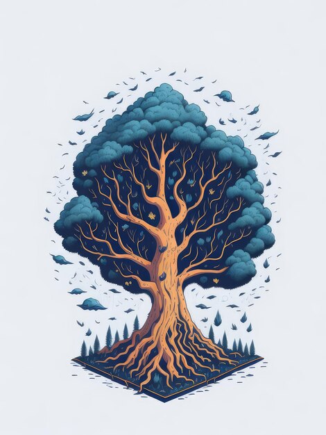 Un dibujo de un árbol con las palabras.