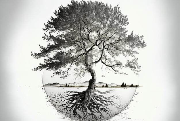 Dibujo de árbol en transparente