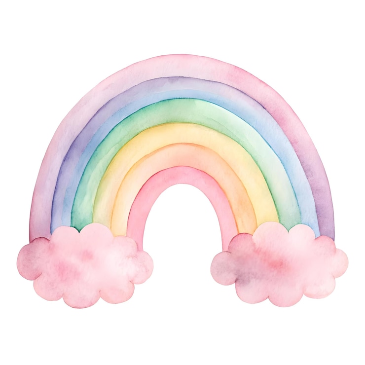 Foto un dibujo de arcoíris con un arco iris en el medio