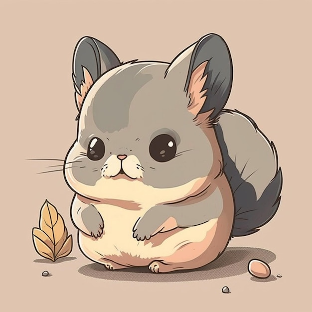 Un dibujo de una ardilla que se llama chinchilla.