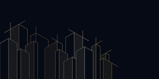 Dibujo arquitectónico con construcción de edificios