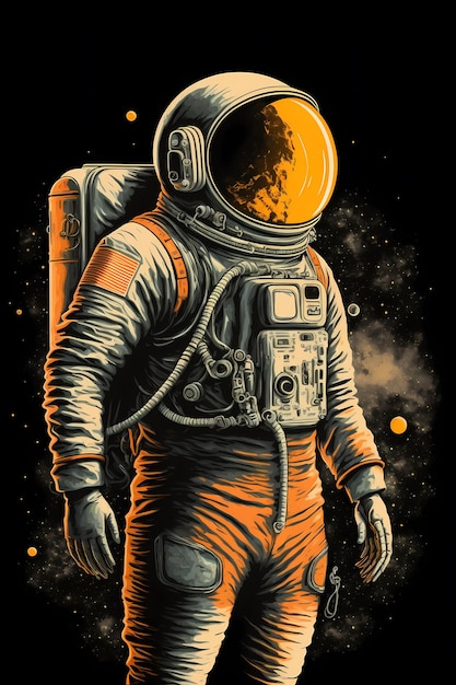 Un dibujo de un astronauta con un casco.