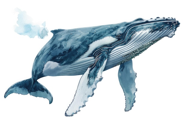 Foto un dibujo de una ballena que tiene la palabra ballena en él