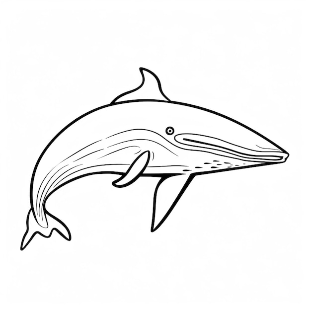 Un dibujo de una ballena saltando fuera del agua ai generativo.