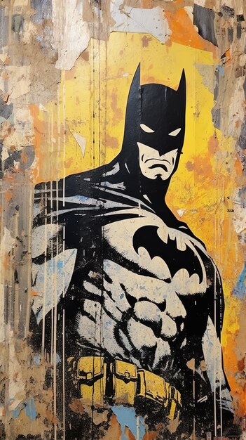 Foto un dibujo de un batman con la palabra batman en él