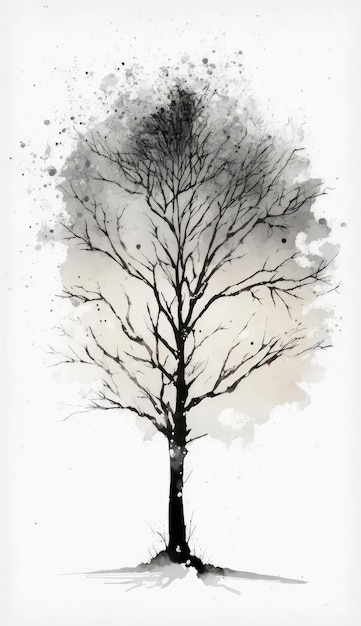 Un dibujo en blanco y negro de un árbol con la palabra árbol en él.