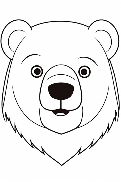 un dibujo en blanco y negro de una cabeza de oso generativo ai