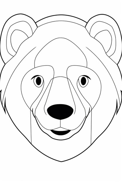 un dibujo en blanco y negro de una cara de oso generativa ai