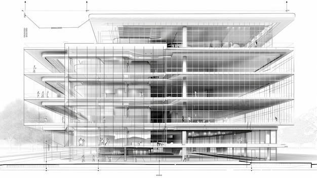 un dibujo en blanco y negro de un edificio con las palabras b en él