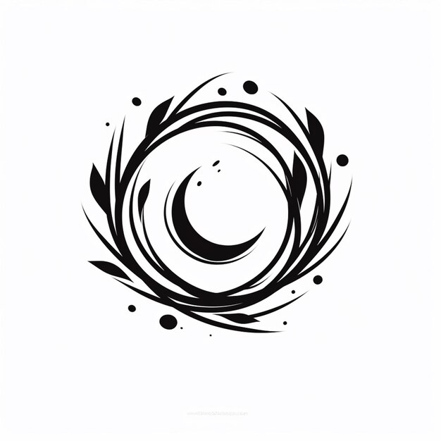 un dibujo en blanco y negro de una espiral con un punto negro ai generativo