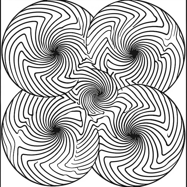 un dibujo en blanco y negro de una espiral