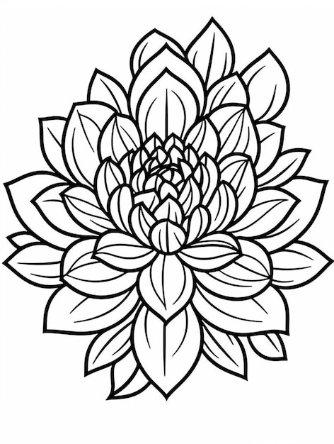 un dibujo en blanco y negro de una flor ai generativa