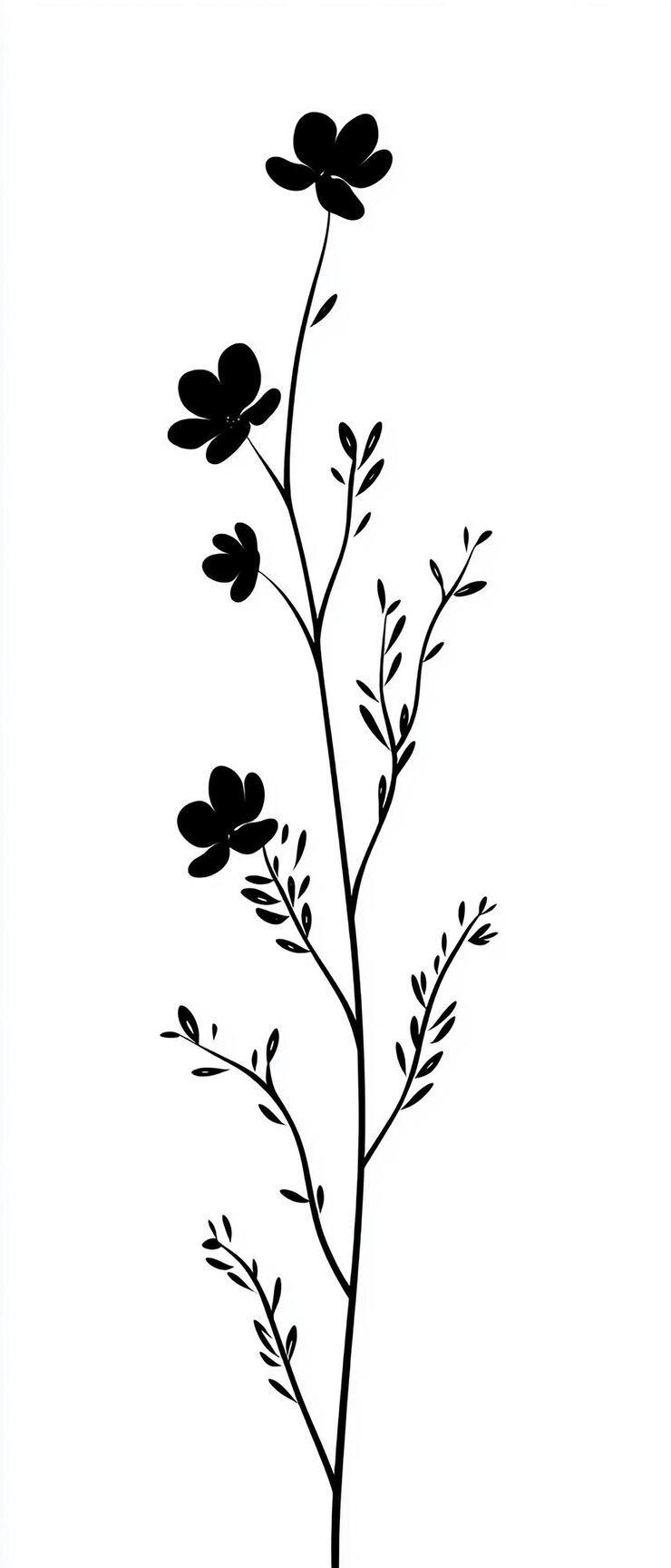 un dibujo en blanco y negro de una flor con la palabra flores en ella
