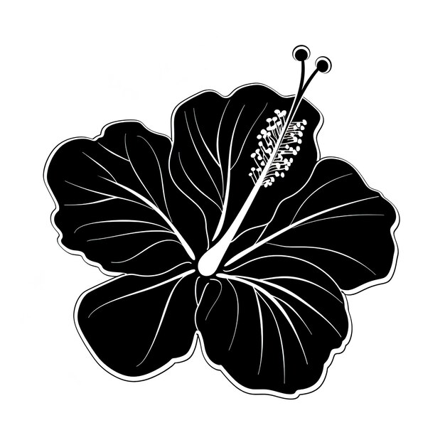 Foto un dibujo en blanco y negro de una flor con la palabra hibisco en él