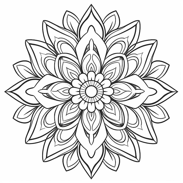 Un dibujo en blanco y negro de una flor.