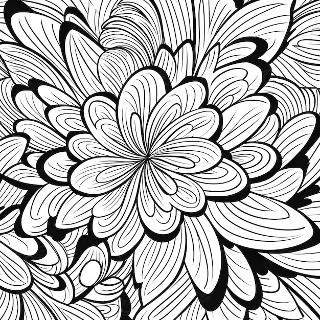 Un dibujo en blanco y negro de una flor.