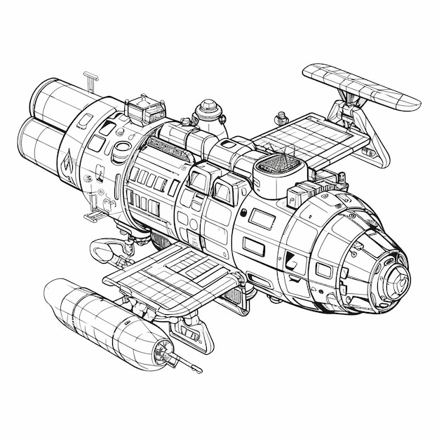 Un dibujo en blanco y negro de un helicóptero con un dibujo de un helicóptero en el lateral.