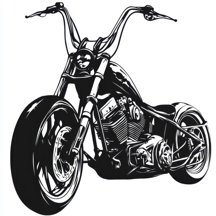 un dibujo en blanco y negro de una motocicleta con la palabra cita la palabra cita en él