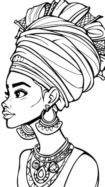 un dibujo en blanco y negro de una mujer con un collar que dice contemplativo en él