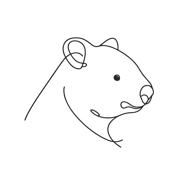 Un dibujo en blanco y negro de un oso con la boca abierta