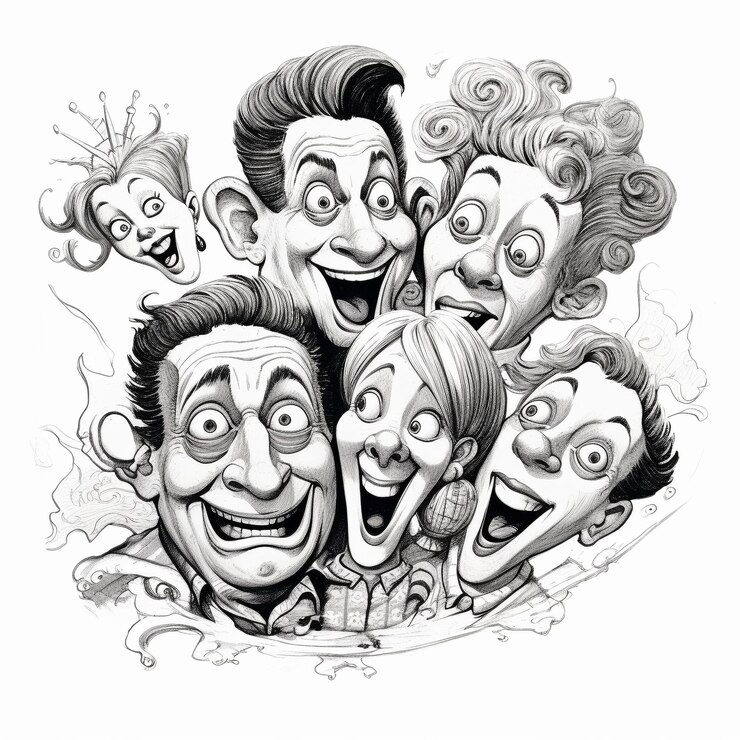 un dibujo en blanco y negro de un personaje de dibujos animados con las palabras la palabra en él