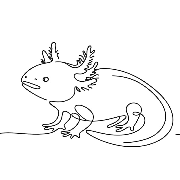 Un dibujo en blanco y negro de una salamandra