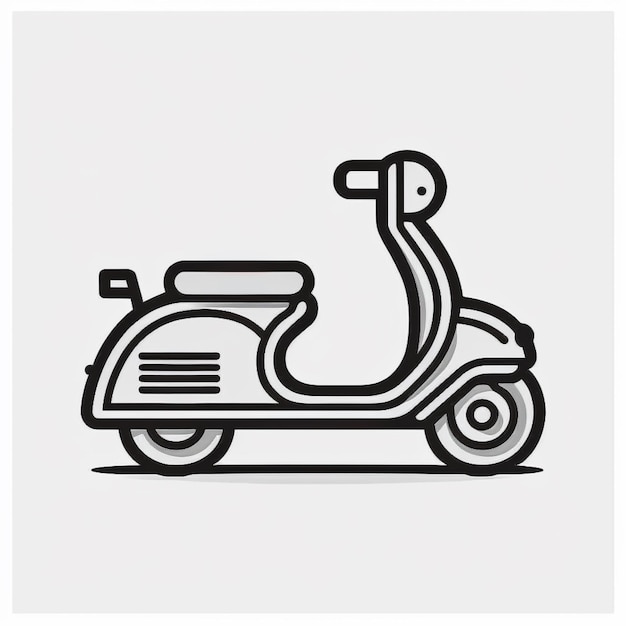 Foto un dibujo en blanco y negro de un scooter con un manillar generativo ai