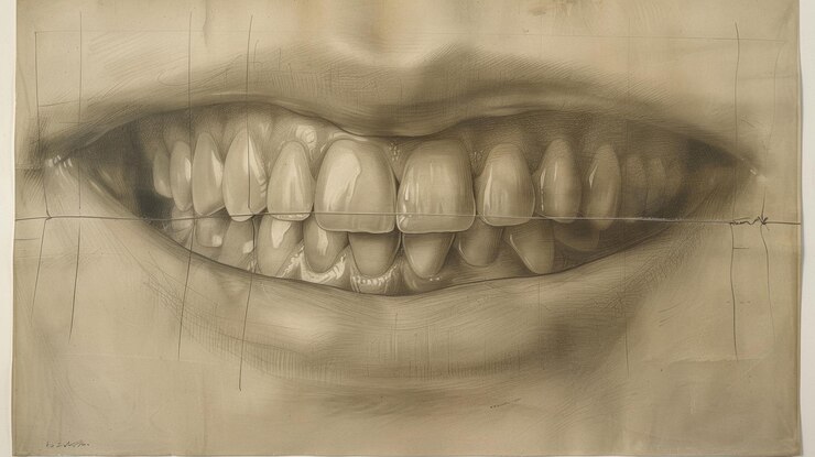 Un dibujo de una boca con una sonrisa en ella