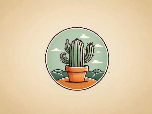Foto un dibujo de un cactus en una olla con las palabras 