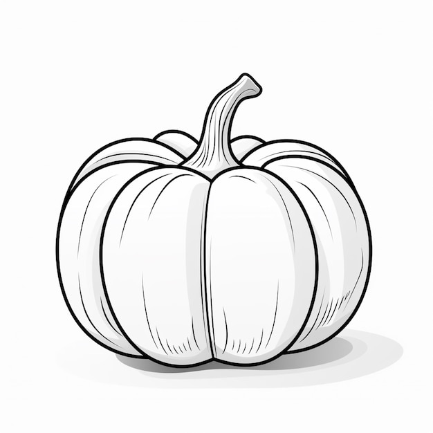 un dibujo de una calabaza blanca con un contorno negro generativo ai