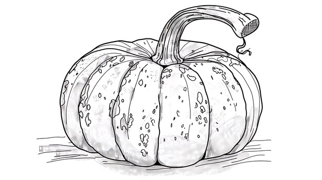 Foto un dibujo de una calabaza con una calabaca en él