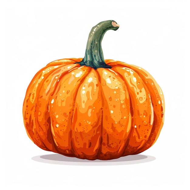 un dibujo de una calabaza con un tallo verde
