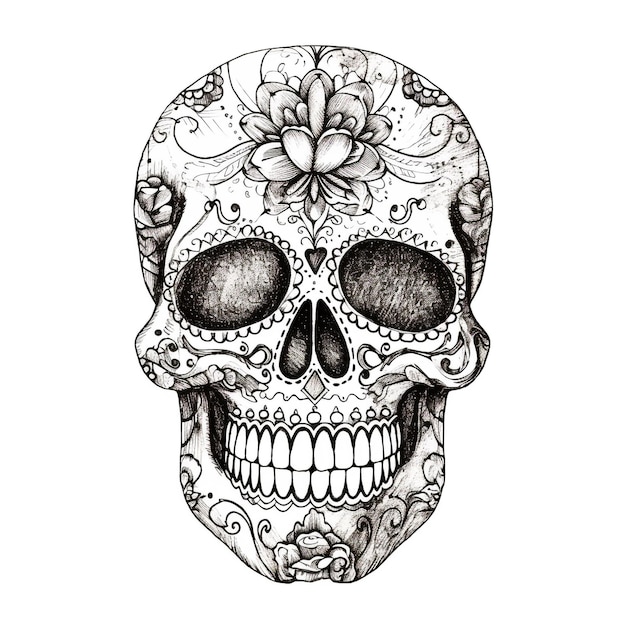 Dibujo de calavera de azúcar
