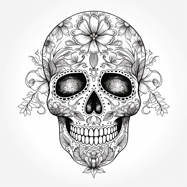 Foto dibujo de calavera de azúcar