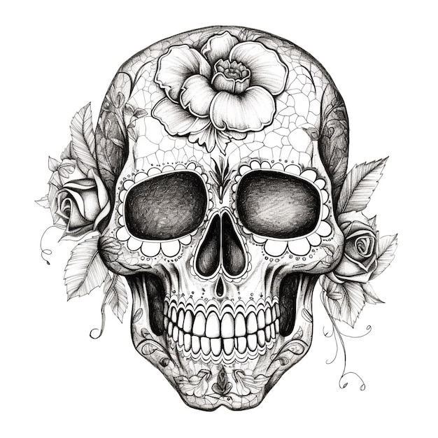 Foto dibujo de calavera de azúcar