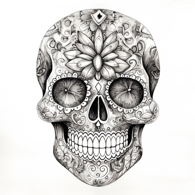 Dibujo de calavera de azúcar