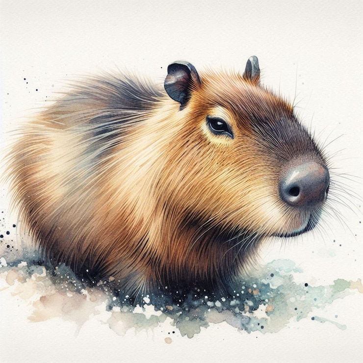 Foto un dibujo de un castor con cabeza marrón y cabeza marrón