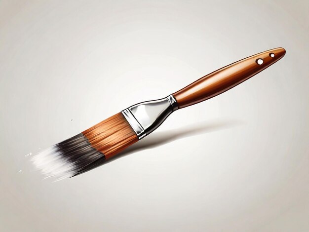 un dibujo de un cepillo con un pincel de pintura marrón en la esquina