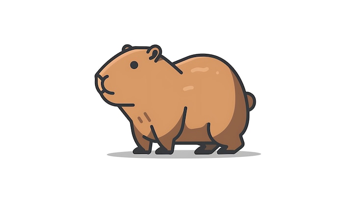 Foto un dibujo de un cerdo con una cabeza marrón y la palabra cerdo en él