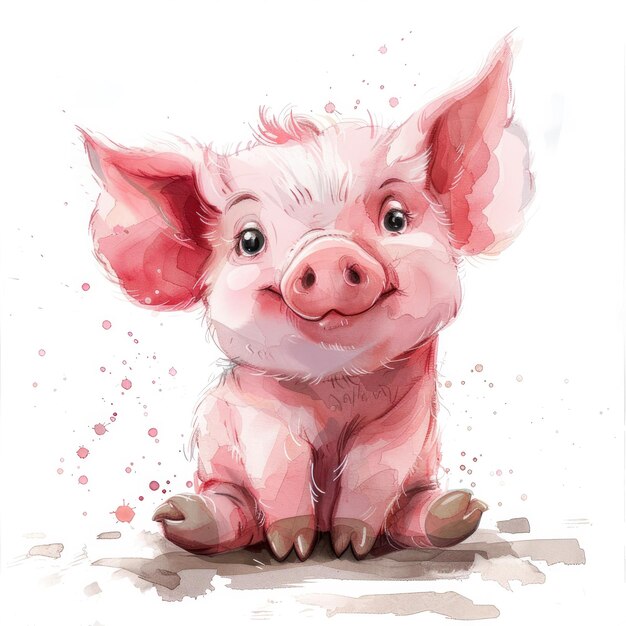 Foto un dibujo de un cerdo con las palabras piggy en él