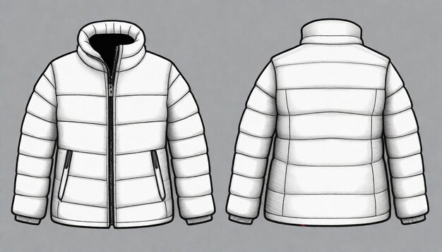 un dibujo de una chaqueta que tiene una franja blanca en él