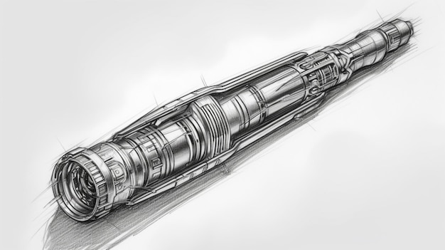 Un dibujo de un cilindro con un cilindro de metal en el medio.