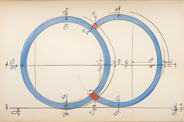 un dibujo de un círculo azul con el número 2 en él
