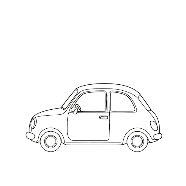 Foto un dibujo de un coche con un coche dibujado en él